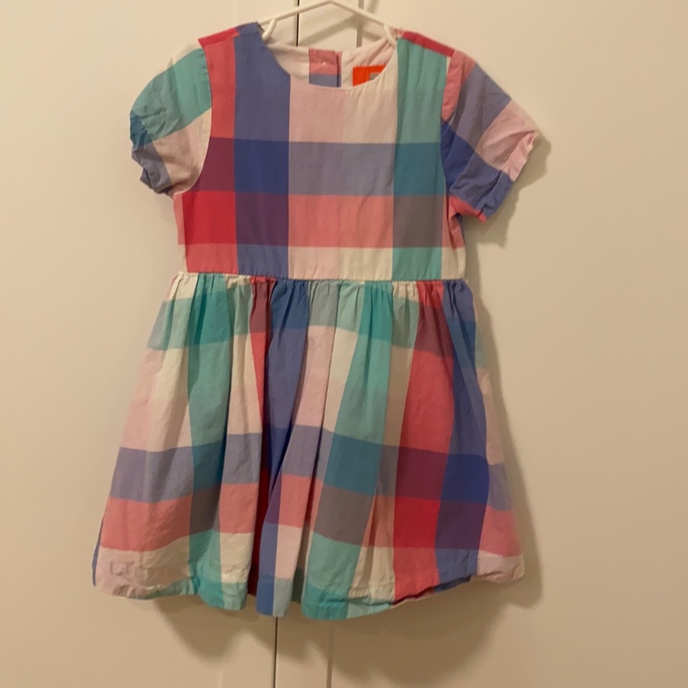 Colorful plaid little girls dress size 4.